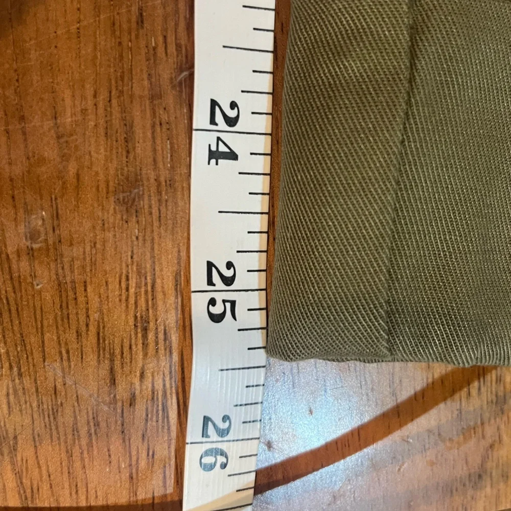 Anthropologie Tie Waist Olive Green‎ High Rise Ankle Pants Trousers
